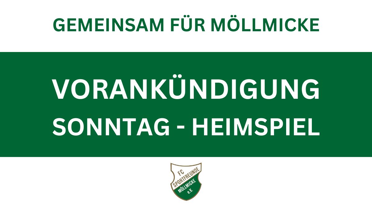 Beide Mannschaften am Sonntag zu Hause